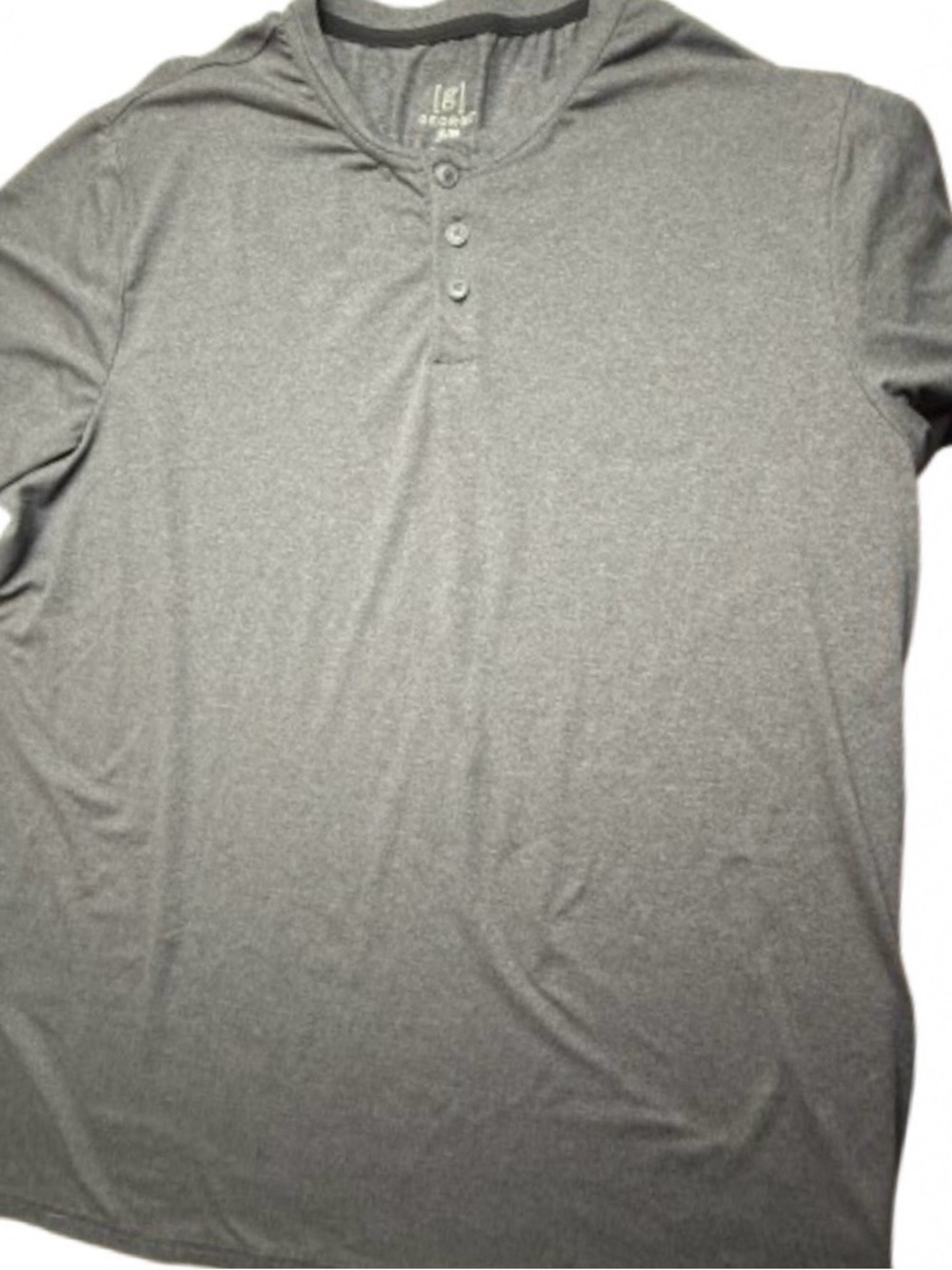 George Men's Grey Gray Henley Short Sleeve Shirt T-Shirt EUC XL😍